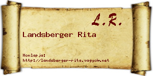 Landsberger Rita névjegykártya